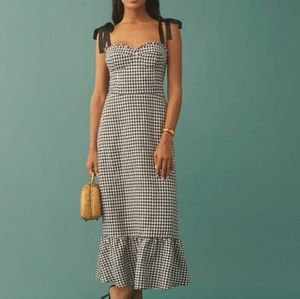 NWT Reformation Vale Linen Dress in April Check